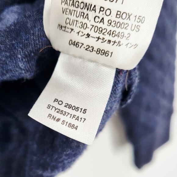 Patagonia Navy Blue & Red Organic Cotton Quilted Snap-T Pullover Men’s Size M - Picture 8 of 9